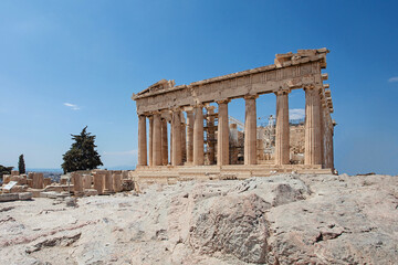 Ancient Parthenon in Athens, Greece. Greek archaeology and travel concept
