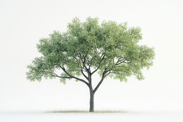 Obraz premium Lush green tree standing alone in an empty space during daylight