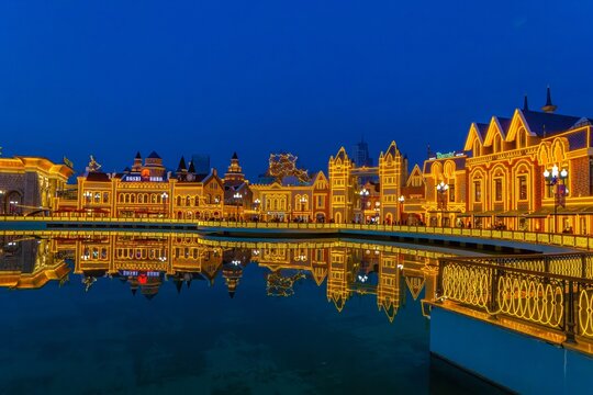 Tashkent, Uzbekistan - December 1, 2023: The most beautiful park in Tashkent "Magic City" in the style of a fabulous city