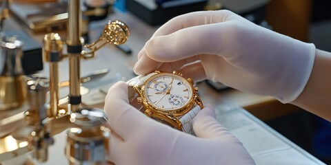 Watchmaker Crafting Luxury Timepiece With Precision