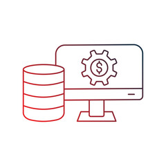 Server  gradient outline icon with white background vector stock illustration