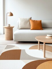 Modern living room with stylish decor elements.