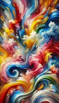Colorful abstract background, organic rainbow burst, natural forms, vivid shades, smooth transitions, lively composition, nature-inspired abstraction