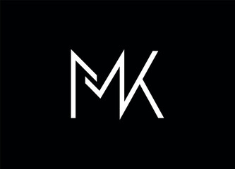 MK logo desing and monogram logo
