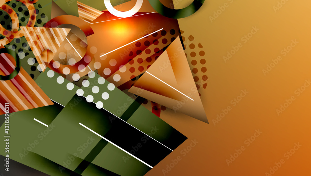 Poster creative triangles and circles composition