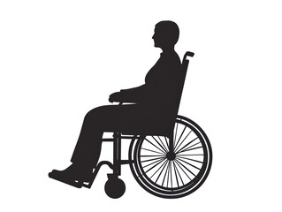 Isolated Person in a Wheelchair Silhouette