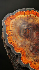 Obraz premium Close-up of a log's cross-section