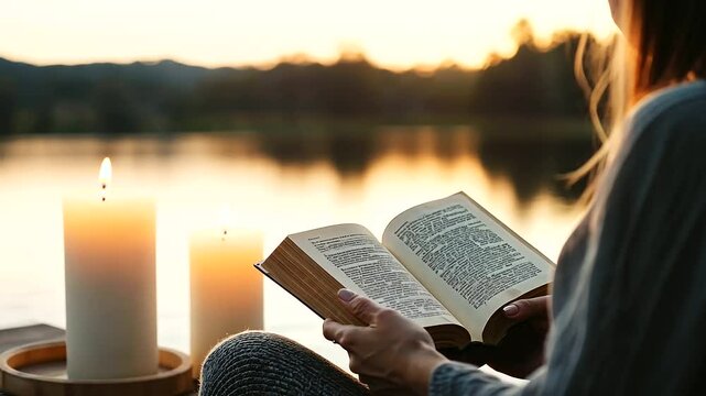 Reading Scripture in Early Morning Candlelight