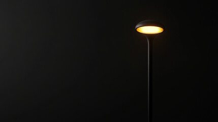 Close-up of a streetlamp in a dark void