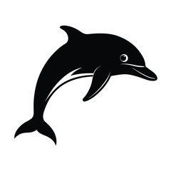 Dolphin Silhouette Vector Art and Black Dolphin Design Illustrations