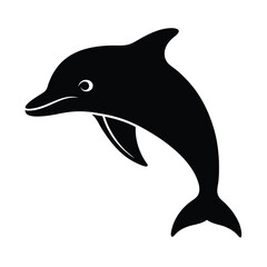 Dolphin Silhouette Vector Art and Black Dolphin Design Illustrations