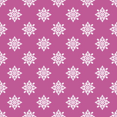 purple and white classic floral ethnic mandala motif seamless pattern for wallpaper, textile and tile