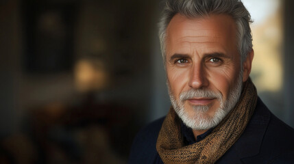 Obraz premium Portrait of a Sophisticated French Man in Tailored Blazer
