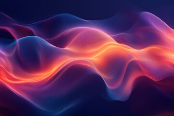 Obraz premium Abstract wave patterns created by light display in vibrant colors against a dark background