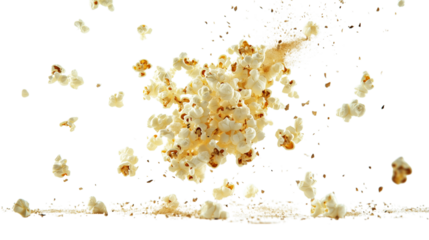 Abstract Popcorn Texture isolated on transparent background