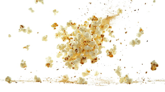 Abstract Popcorn Texture isolated on transparent background