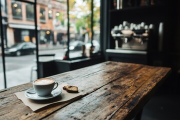 Cozy atmosphere of modern coffee shop interior
