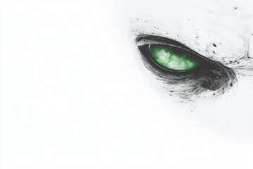 Alien eye close-up with eerie green pupil