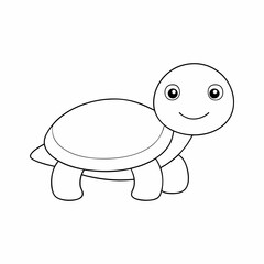 Vector-silhouette-of-animal-outline-turtle 