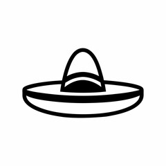 vector-silhouette-of sombrero black line icon can