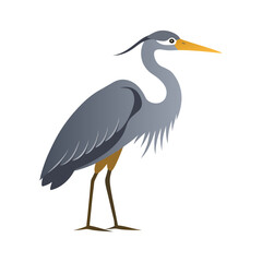 Fototapeta premium Vector-silhouette-of great heron area cinereal 