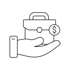 Business  line icon with white background vector stock illustration