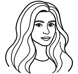 Art of a woman's face and hairstyle in black and white. minimalist graphic illustration silhouette stock vector for photo overlays t-shirt print flyer poster 