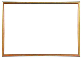 Narrow antique picture frame on a transparent background, in PNG format.