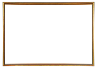 Narrow antique picture frame on a transparent background, in PNG format.