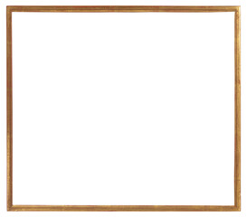 Narrow wooden picture frame on a transparent background, in PNG format.