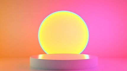 Abstract Pastel Background With Circular Display Platform