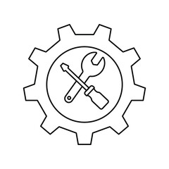 Settings  line icon with white background vector stock illustration