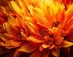 A close up of a flower with orange petals. The flower is in full bloom