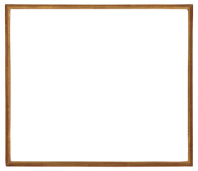 Narrow gold picture frame on a transparent background, in PNG format.