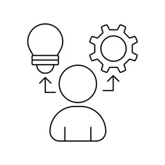 Strategy  line icon with white background vector stock illustration