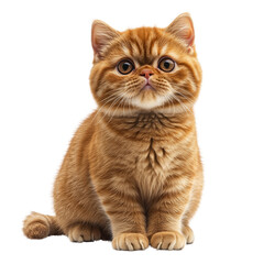 Fototapeta premium Playful cat on a transparent background close-up indoor cute concept