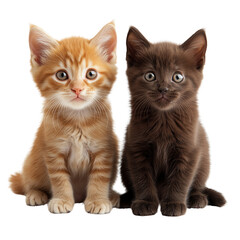  Cute indoor kittens playful companions in close-up on transparent background