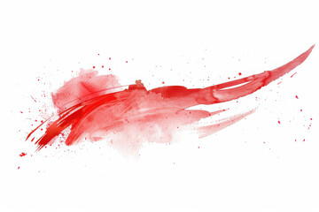 horizontal isolated image of a red watercolor wavy brushstroke over a white background