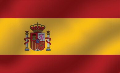 Obraz premium Flag of Spain. Waving flag of Spain. Vector illustration. 