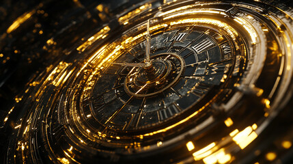 Detailed clock close-up open right space