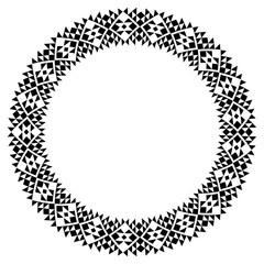 Ethnic round frame border pattern.