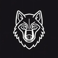 Fototapeta premium Simple Wild Wolf Face Animal Line Outline Icon Symbol