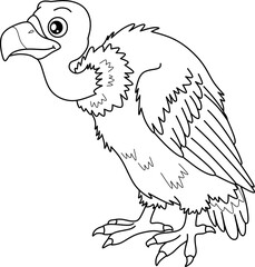 Vulture cartoon line art for coloring book pages