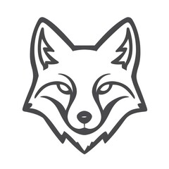 Fototapeta premium Simple Animal Fox Cartoon Face Wildlife Line Outline Icon Symbol
