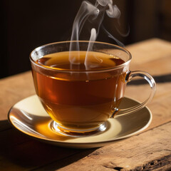 cup of tea on the table