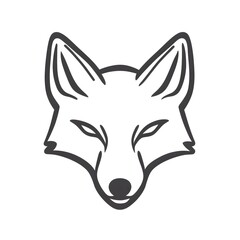 Obraz premium Simple Wild Animal Fox Wildlife Line Outline Icon Symbol