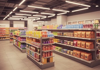 Supermarket Aisles: A Colorful Display of Groceries
