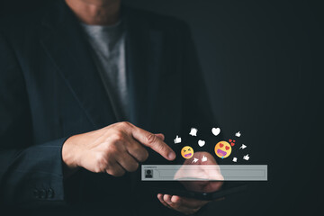 person using a smartphone while engaging with social media network highlight the growing trend of...