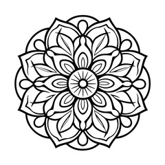 Easy and simple mandala coloring pages for printable 