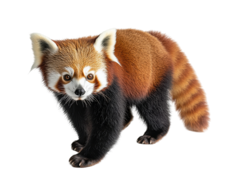 Isolated Red Panda Standing